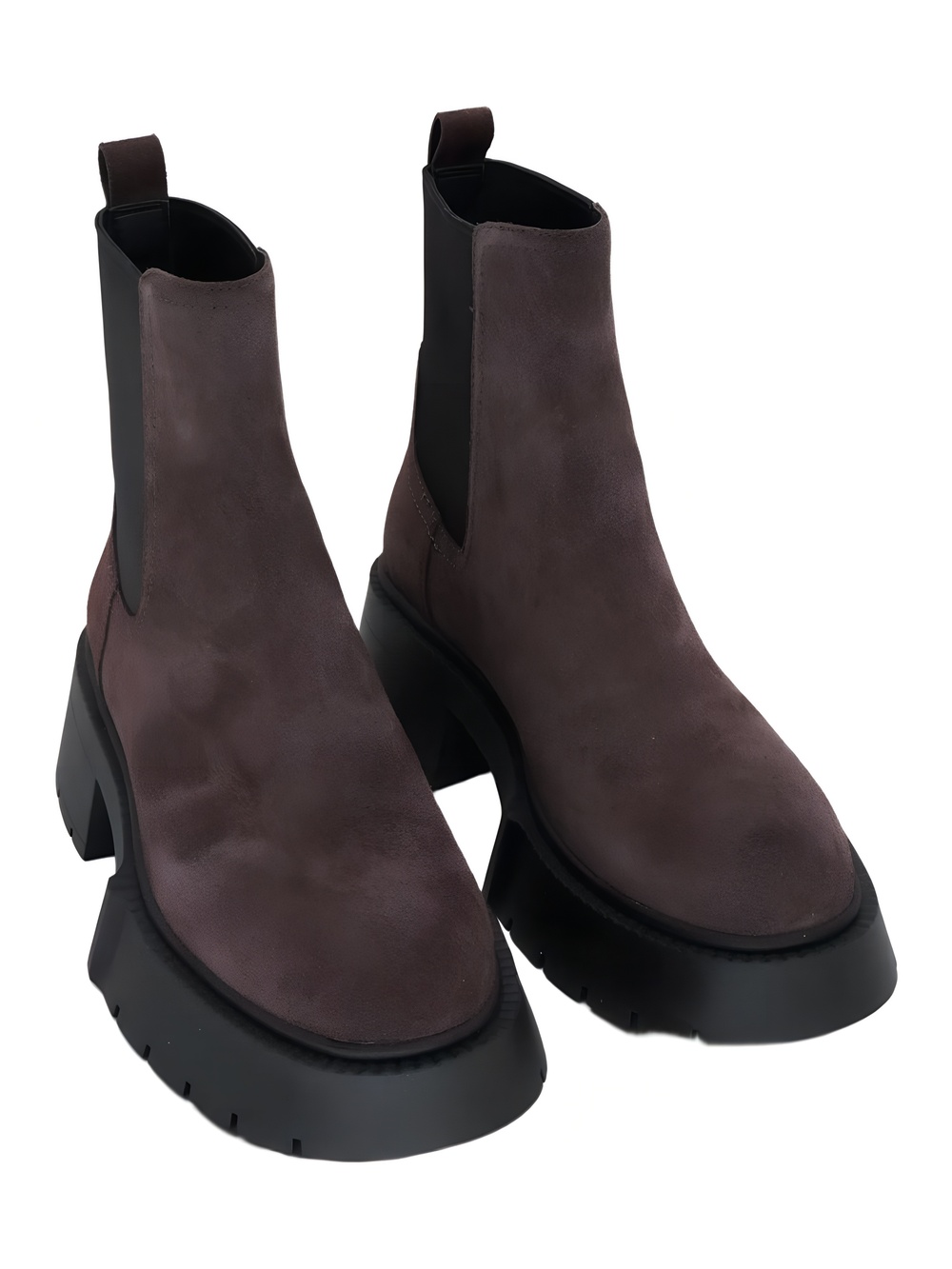Coach Womens Leah Lug Platform Pull-On Chelsea Booties Maple Brown Size 7M